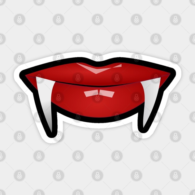 Vampire Lips with Fangs Sticker by CocoBayWinning 